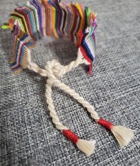 Gorgeous unique colorful Macrame cuff bracelet . Sliding Knot