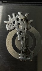 Antique sterling silver handmade brooch, 925 save the children, Number one mom