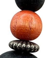 Tribal Boho 28″ Wood Bead Necklace Brown Black Botanical Harvest Philippines