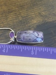 Tiffany Stone & Amethyst Necklace Dreams Intuition Cleansing Protection 0828