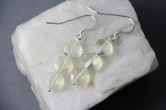 Citrine Golden Yellow Gemstone 9mm Faceted Coin .925 Sterling Silver Earrings 2″