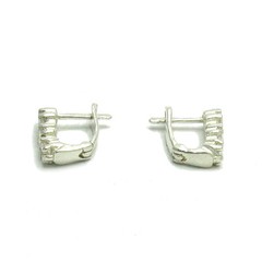 Sterling Silver Earrings Solid 925 French Clip With 3mm Cubic Zirconia Empress
