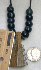 Aztec serpentine stone MACUAHUITL handmade and adjustable necklace.
