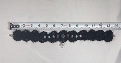 Vintage Handmade Goth Crochet Black & White Choker Necklace by Odythia