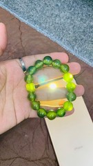 Very Beautiful Natural Serpentine Jade Bracelet Green Gemstone Beaded Bracelet
