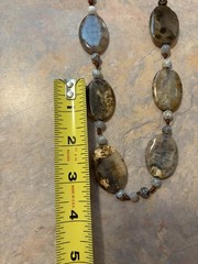 2 Chunky Natural Gemstones Necklaces Large Oval, And Small Round Stones ￼
