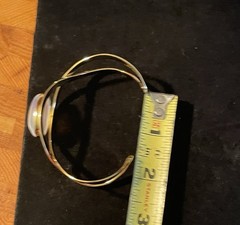 Charles Albert Multi-Color Luminite Infinity Gold-Tone Cuff Bracelet. Signed