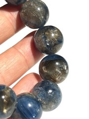Lepidolite Kyanite Beaded Bracelet Natural Crystal Gemstone 14/15mm