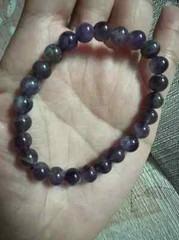 6mm Amethyst Natural Stone Beads Bracelet Purple Stone Lucky Stone, Size 14-20cm
