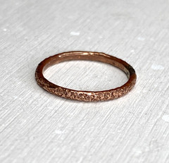Copper Ring Stackable Hammered Rings band Size 6.5 Wedding Ring Unisex thin 2mm