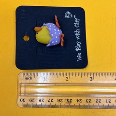 1” handcrafted miniature chick In Purple Polka Dot Egg 🥚 figurine Pin