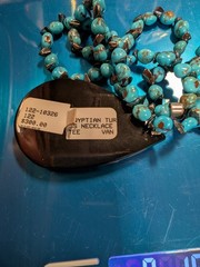 Genuine Egyptian Turquoise Hematite Mother Of Pearl Pendant Necklace