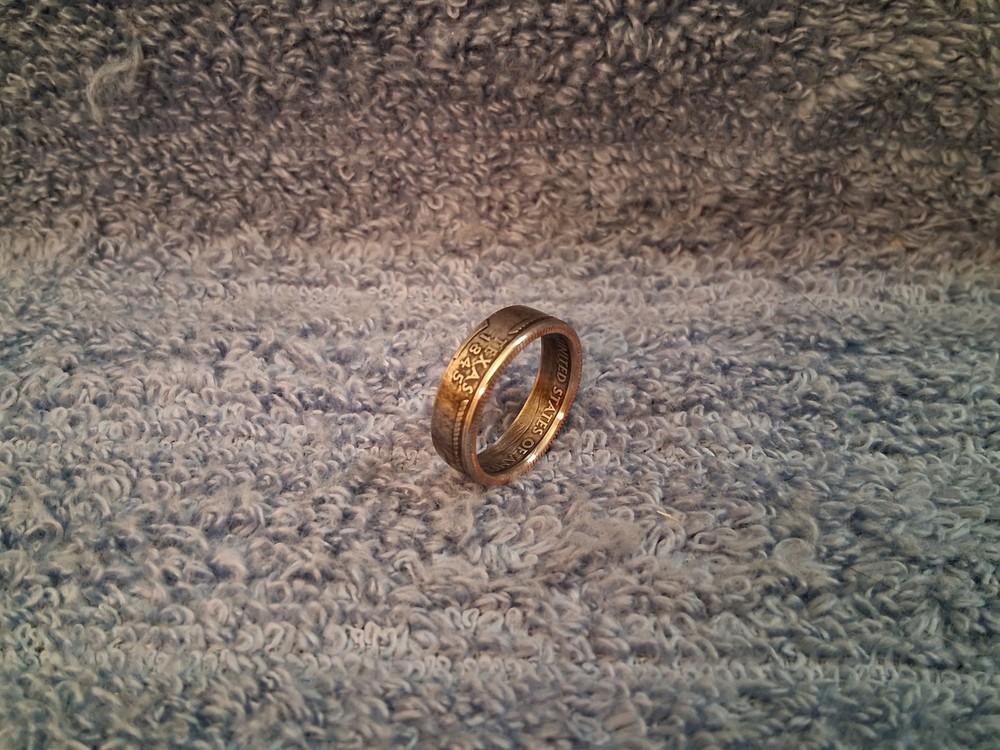 TEXAS State Washington Quarters coin ring 8 -1/2 2004 clad
