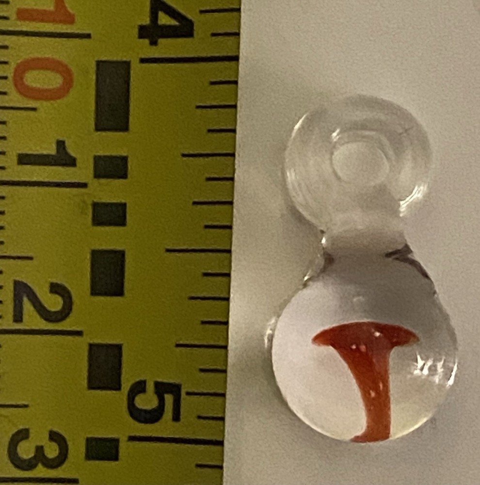 Hand blown Glass Mushroom Implosion Red Clear Glass Pendant Boho Style