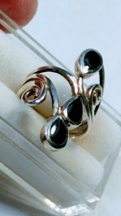 FETCHING STERLING SILVER .925 WITH BLACK ONYX RING IN SIZE 5.75-6.0