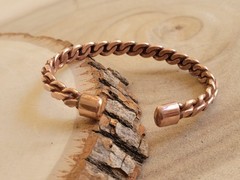 Pure Copper Bracelet Solid Heavy Twist Arthritis Pain Therapy Healing Cuff