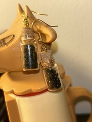 Handmade Crystal Jar Earrings, Silver And Gold