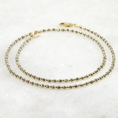 Pyrite Necklace 2mm Tiny Bead Necklace 14k Gold Filled Minimalist Choker Layer