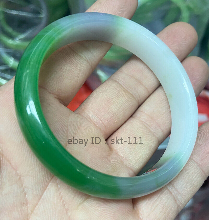 beautiful Green Gray jasper jade jadeite Women’s Gemstone Bangle Bracelet