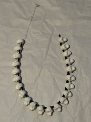 Handmade / Hand painted Mexican White Skull Calavera Necklace Dia De Los Muertos