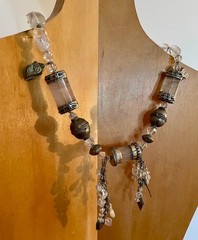 NEW! MAYAN GODDESS Crystal Handmade OOAK Artisan Necklace by REBECCA FLOETER