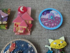 Vintage Lucinda Pins Cat Valentine Spring Christmas Cat Butterfly Retro