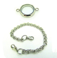 Stainless Steel Double Loop Lobster Clasps Bracelet Chain for Floating Locket