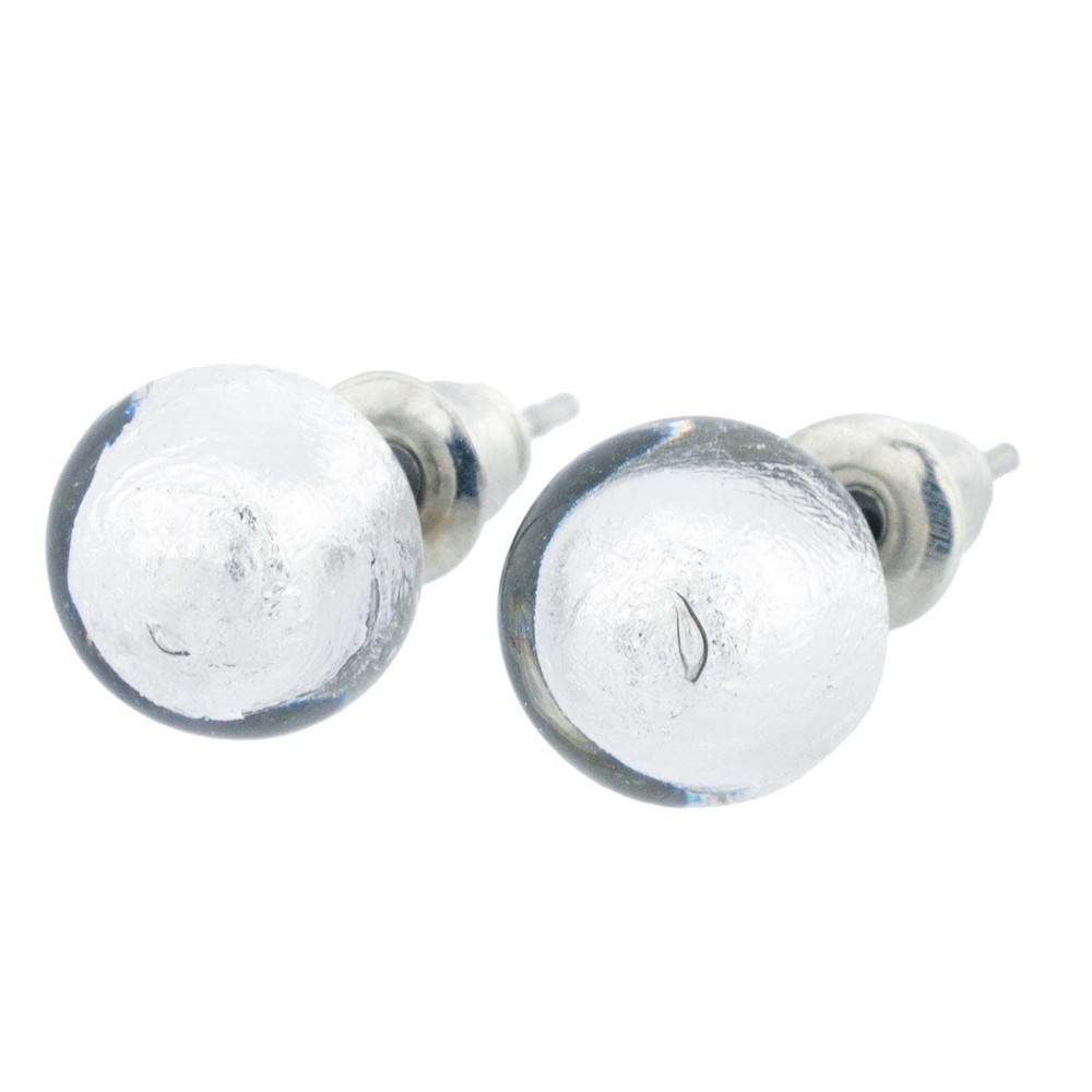Glass Of Venice Murano Glass Earrings Studs – 1/4-Inch Round Stud Earrings in Si