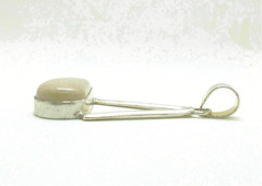 Artisan LIGHT BEIGE JASPER Modernist STERLING SILVER PENDANT~2 1/14″-7.6g