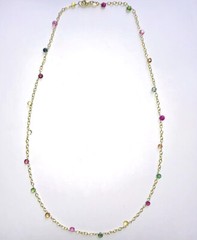 Tourmaline Necklace Rainbow Gemstone Briolettes Handmade NEW