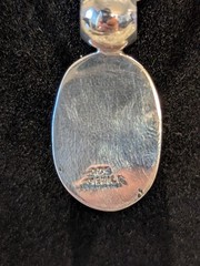 925 Sterling Silver Taxco Multicolor Dichroic Glass Pendant & 18″ Snake Chain