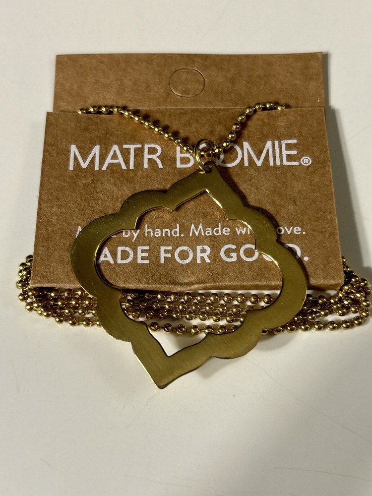 MATR BOOMIE Gold Toned Necklace Fair Trade NIP
