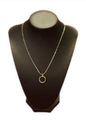 Women’s Silver Fashion Statement Cocktail Necklace 16″ Inch with Circle Pendant
