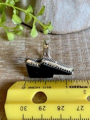 New Black Onyx Lightening Bolt Ring Sterling Boho Southwestern Western Sz 6.75
