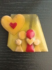 LUCINDA People Pin Red Green Peach Yellow Hearts Family – handmade