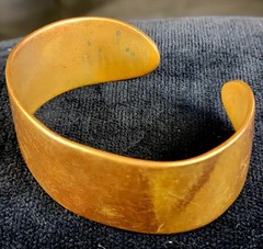 ​Vntg Solid Copper Cuff Bracelet Minimalist Thick Distressed Raw Industrial Cuff