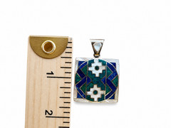 Handmade Peruvian 950 Silver Inlay Pendant