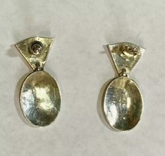 VTG Kokopelli Earrings Sterling Silver 925 Signed Rogers Pierced Drop Dangle