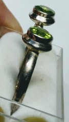 LOVELY UNTREATED NATURAL PERIDOT IN STERLING SILVER.925 RINGS SIZES 7.25-7.5,7-5