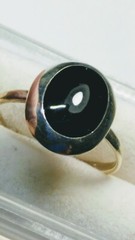 CUTE BLACK ONYX IN STERLING SILVER.925 RING SIZE 6.5-6.75 AND 5.5-5.75!