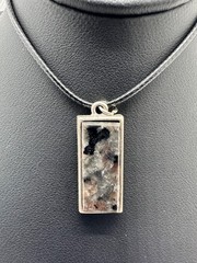 Yooperlite inlay pendant with rope necklace, Ultra Violet Reactive