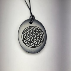 Shungite Pendant Flower of Life ( Engraved ) – Various Shapes