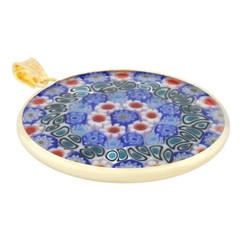 GlassOfVenice Murano Glass Millefiori Pendant in Gold-Plated Frame 1-1/4″