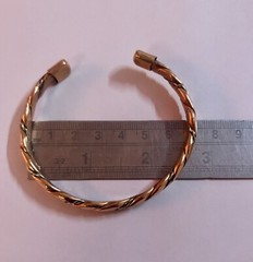 1Pc Pure Copper and Silver Healing Bangle Cuff Bracelet Spiritual, Unisex