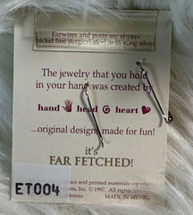 NEW Vintage FAR FETCHED Rounded Rectangle Sterling Silver Blank Earrings .925