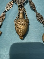 Antique VICTORIAN CHATELAINE WITH 3 ACCESSORIES