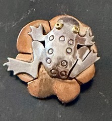 FAR FETCHED Lily Pad Frog Handmade Cut-out 925 Sterling, Brass & Copper
