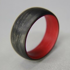 Carbon Fiber Legacy Ring w/Red Interior– Made in USA- sizes 4-16