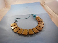Vtg Turquoise Necklace 28″ Fashion Jewelry Handmade Hand-Knotted Artisan