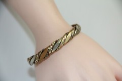 Sergio Lub Tri-Color/Metal Twisted Cuff Bracelet. 100% Hand Crafted in the USA